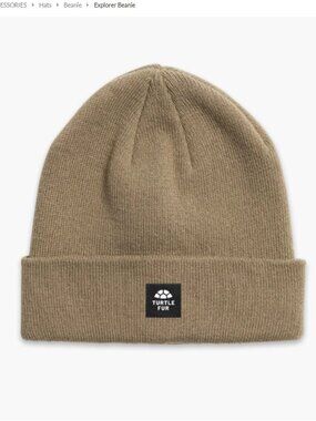 Turtle Fur Adult Explorer Beanie Men's Hat Ski Snowboard Winter NWT Khaki Tan